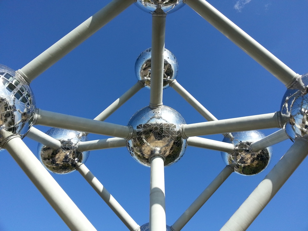 Detailaufnahme des Atomium in Brüssel